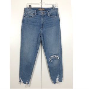 Joe's Jeans High-Rise Light Blue Distressed Crop Jeans
